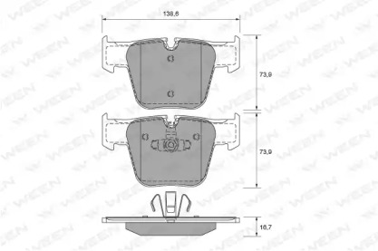 Комплект тормозных колодок (WEEN: 151-1939)
