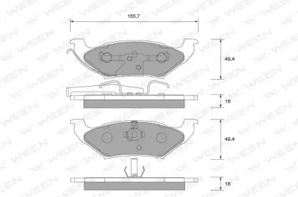 Комплект тормозных колодок (WEEN: 151-2444)