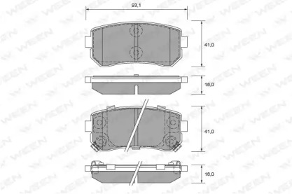 Комплект тормозных колодок (WEEN: 151-2581)