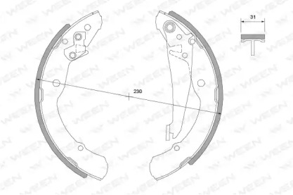 Комлект тормозных накладок (WEEN: 152-2014)