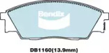 Комплект тормозных колодок (BENDIX-AU: DB1160 GCT)