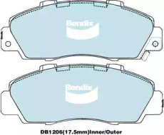 Комплект тормозных колодок (BENDIX-AU: DB1206 GCT)