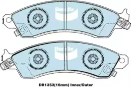 Комплект тормозных колодок (BENDIX-AU: DB1353 BR)