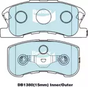 Комплект тормозных колодок (BENDIX-AU: DB1380 GCT)