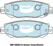 Комплект тормозных колодок (BENDIX-AU: DB1396 GCT)