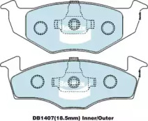 Комплект тормозных колодок (BENDIX-AU: DB1407 EURO+)