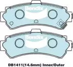 Комплект тормозных колодок (BENDIX-AU: DB1411 GCT)