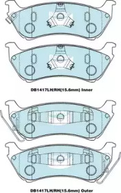 Комплект тормозных колодок (BENDIX-AU: DB1417 GCT)