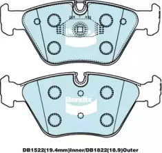 Комплект тормозных колодок (BENDIX-AU: DB1522 EURO+)