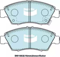 Комплект тормозных колодок (BENDIX-AU: DB1662 GCT)