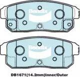 Комплект тормозных колодок (BENDIX-AU: DB1671 GCT)