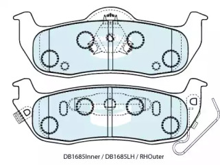 Комплект тормозных колодок (BENDIX-AU: DB1685 -4WD)