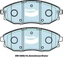 Комплект тормозных колодок (BENDIX-AU: DB1688 GCT)