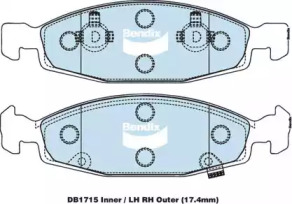 Комплект тормозных колодок (BENDIX-AU: DB1715 -4WD)