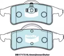 Комплект тормозных колодок (BENDIX-AU: DB1717 -4WD)