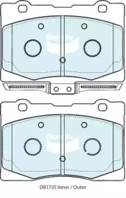 Комплект тормозных колодок (BENDIX-AU: DB1735 GCT)