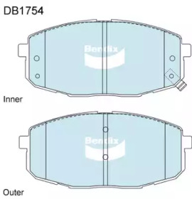 Комплект тормозных колодок (BENDIX-AU: DB1754 GCT)