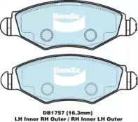 Комплект тормозных колодок (BENDIX-AU: DB1757 GCT)