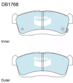 Комплект тормозных колодок (BENDIX-AU: DB1768 GCT)