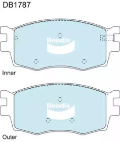 Комплект тормозных колодок (BENDIX-AU: DB1787 GCT)