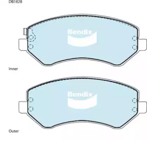 Комплект тормозных колодок (BENDIX-AU: DB1828 -4WD)