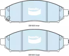 Комплект тормозных колодок (BENDIX-AU: DB1835 -4WD)