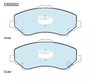 Комплект тормозных колодок (BENDIX-AU: DB2002 -4WD)