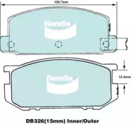 Комплект тормозных колодок (BENDIX-AU: DB326 GCT)