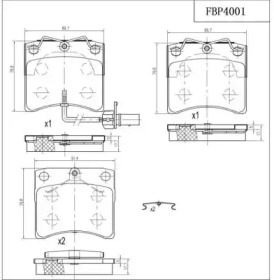 Комплект тормозных колодок (FI.BA: FBP4001)