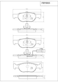 Комплект тормозных колодок (FI.BA: FBP4003)