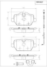 Комплект тормозных колодок (FI.BA: FBP4027)