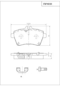 Комплект тормозных колодок (FI.BA: FBP4030)