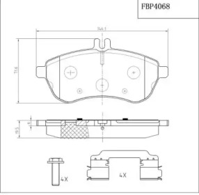 Комплект тормозных колодок (FI.BA: FBP4068)