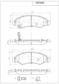 Комплект тормозных колодок (FI.BA: FBP4096)