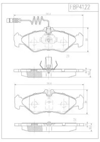 Комплект тормозных колодок (FI.BA: FBP4122)