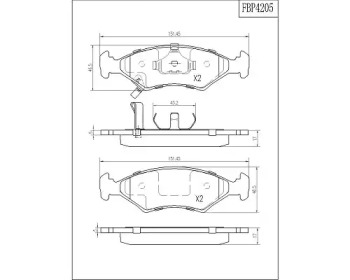 Комплект тормозных колодок (FI.BA: FBP4205)