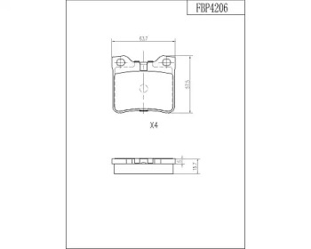 Комплект тормозных колодок (FI.BA: FBP4206)