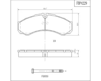 Комплект тормозных колодок (FI.BA: FBP4229)