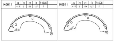 Комлект тормозных накладок (ASIMCO: K0611)