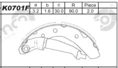 Комлект тормозных накладок (ASIMCO: K0701F)