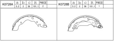 Комлект тормозных накладок (ASIMCO: K0728)