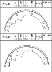 Комлект тормозных накладок (ASIMCO: K1246)