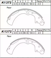 Комлект тормозных накладок (ASIMCO: K1372)