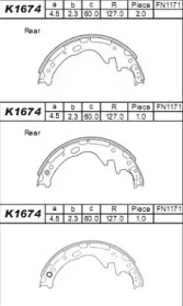 Комлект тормозных накладок (ASIMCO: K1674)