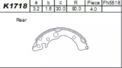 Комлект тормозных накладок (ASIMCO: K1718)
