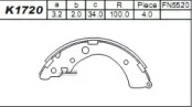 Комлект тормозных накладок (ASIMCO: K1720)