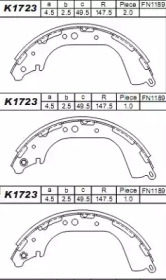 Комлект тормозных накладок (ASIMCO: K1723)