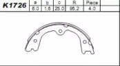 Комлект тормозных накладок (ASIMCO: K1726)