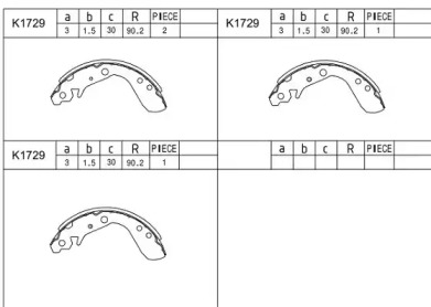 Комлект тормозных накладок (ASIMCO: K1729)