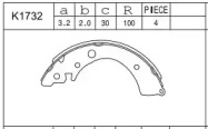 Комлект тормозных накладок (ASIMCO: K1732)